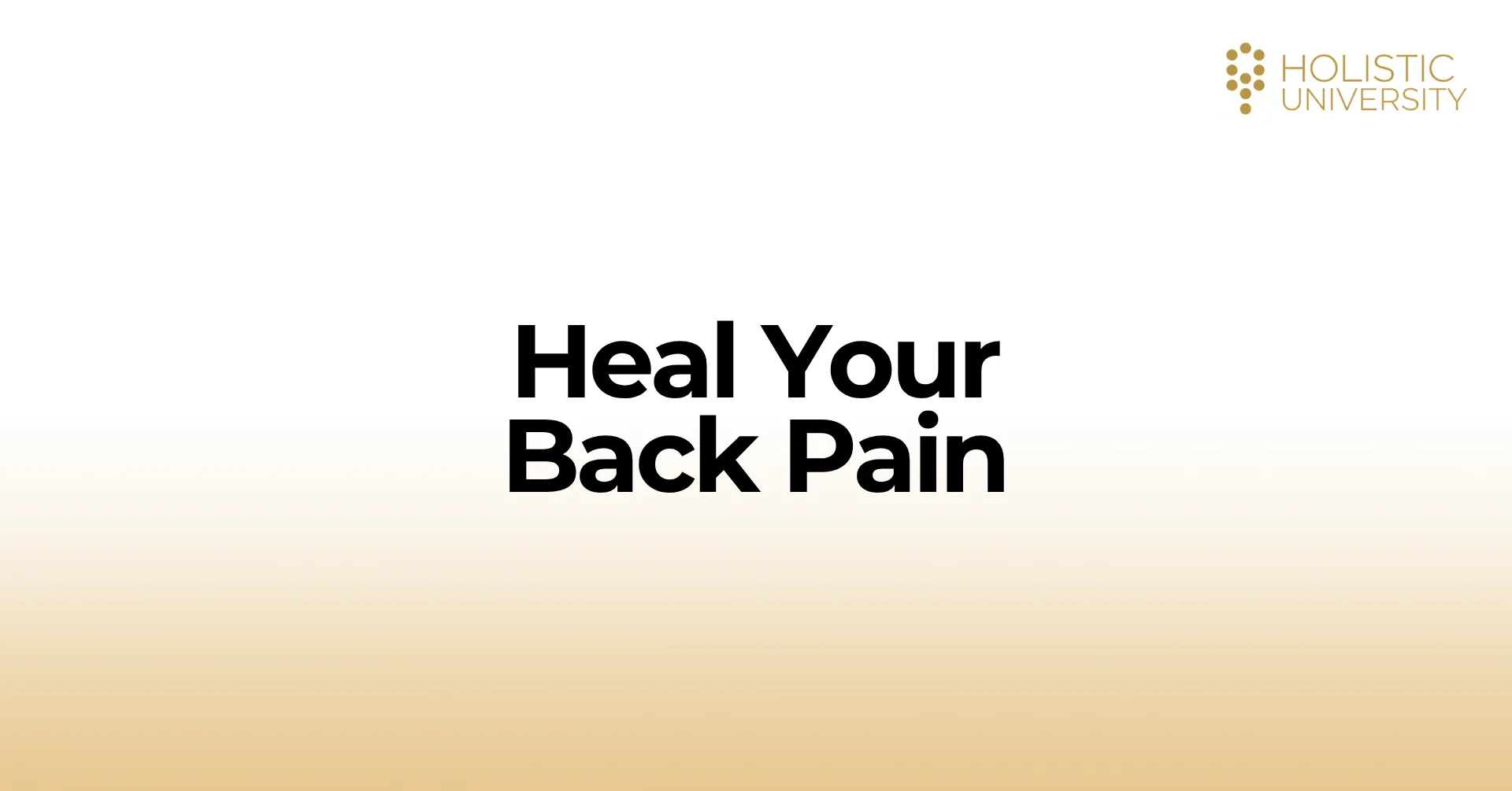 Heal Your Back Pain
